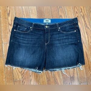 PAIGE Women's Deep Indigo Jean Shorts